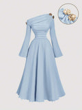 Elevate your autumn wardrobe with this stunning apricot asymmetric one-shoulder midi dress. Designed for sophisticated elegance, this A-line silhouette features a flattering ruched bodice and graceful flared hem that moves beautifully with every step. The asymmetrical neckline and one-shoulder design create a modern, eye-catching look perfect for weddings, formal events, and special celebrations. Crafted from a premium knitted fabric blend of 94% polyester and 6% elastane