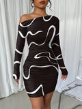 Make a statement with our Chic Asymmetrical Graffiti Print Ruched Dress! This trendy dress features a unique print and ruched design, perfect for making a fashion statement. The long sleeves add a touch of elegance to the overall playful look. Elevate your style game with this fun and stylish dress!