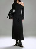 Turn heads effortlessly with this Chic Asymmetrical Neck Ruched Dress. Its unique neckline and flattering ruching create a stylish silhouette that’s perfect for any event. Whether you're dancing the night away or enjoying a casual brunch, this solid color dress adds a playful twist to your wardrobe essentials. Embrace trendy fashion with a touch of fun!