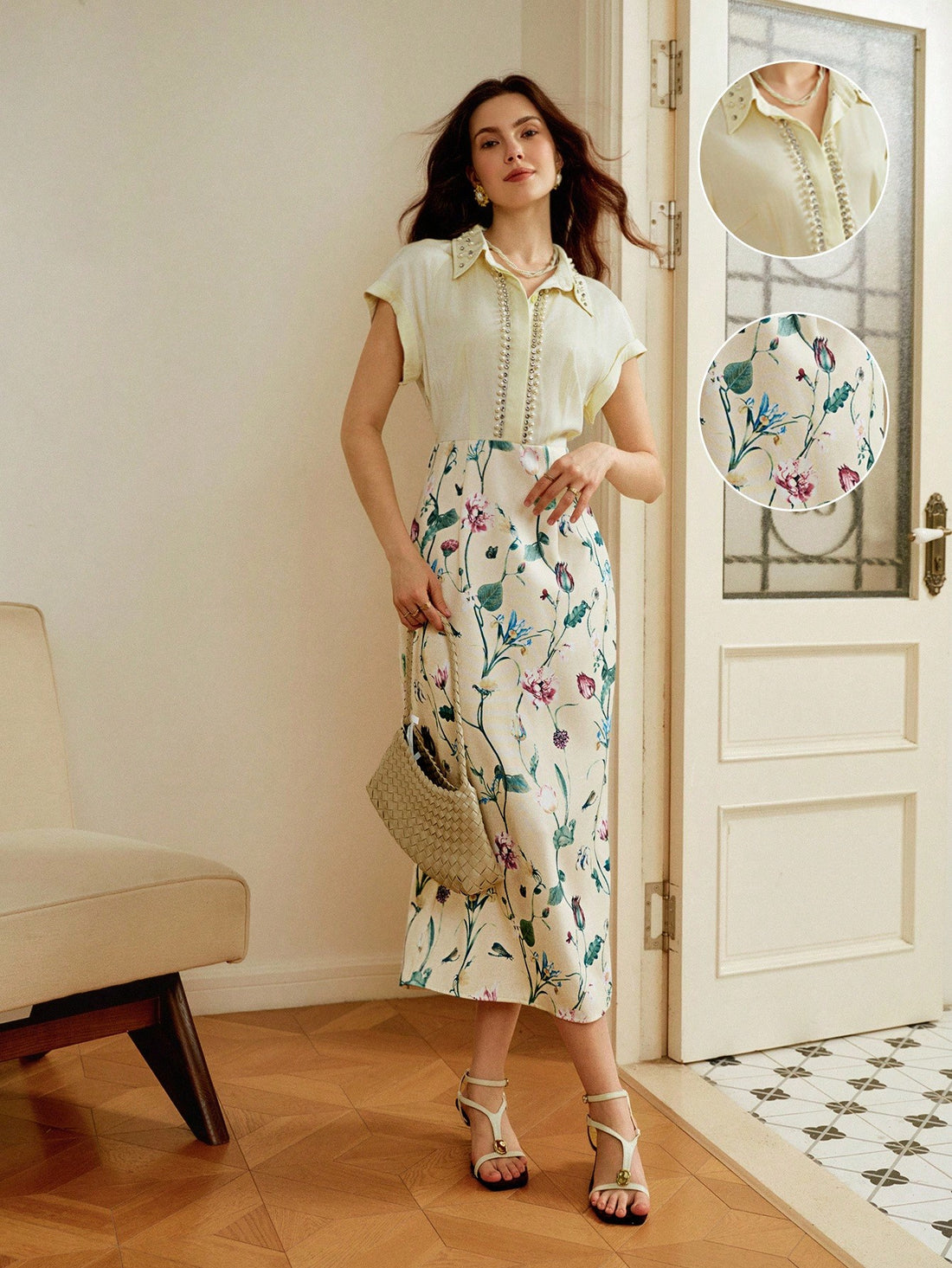 Elevate your autumn wardrobe with this stunning silk-linen blend dress that's pure magic! Adorned with shimmering beads and rhinestones, it's the ultimate showstopper for festivals, back-to-school events, and any occasion calling for a touch of sparkle. The luxurious fabric drapes beautifully while the intricate embellishments catch the light with every move. Whether you're dancing under festival lights or turning heads at school gatherings, this chic piece delivers confidence and style in one fabulous pack