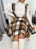 Get ready to slay in this Chic Autumn & Winter Plaid Mini Dress! Perfect for cooler temperatures, this dress features elegant ruffle trims that add a touch of sophistication to the classic plaid design. You'll look stylish and stay warm all season long. (Stay boujee with this Chic Mini Dress!)