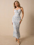 Turn heads with this Chic Baby Blue Floral Maxi Dress! Featuring pleated details, this dress is perfect for summer parties and romantic occasions. Its flowing design and charming floral print will make you stand out in any crowd. Elevate your style with this must-have piece!