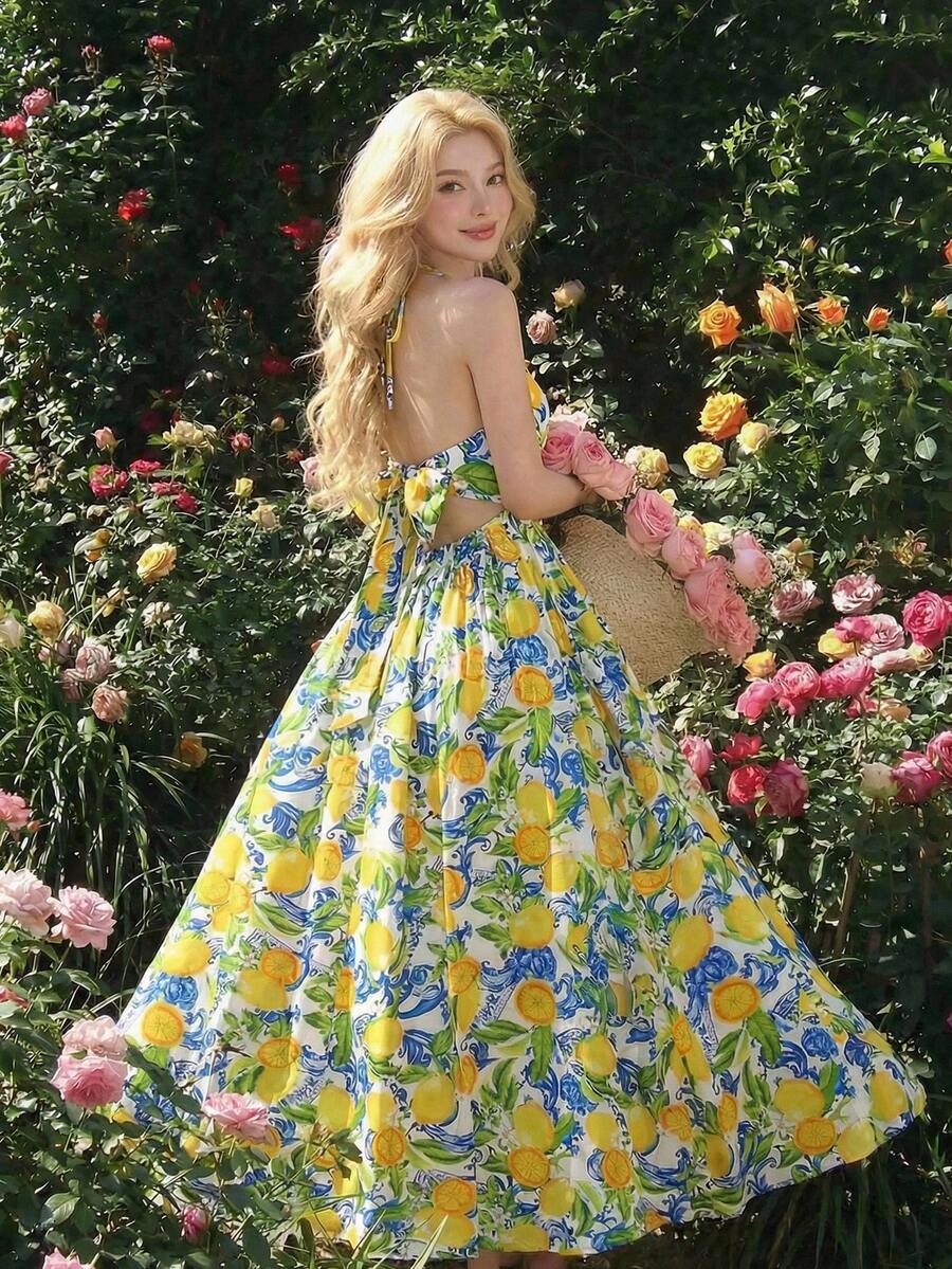 Elevate your summer wardrobe with this striking yellow maxi dress, designed to turn heads at every occasion. The backless silhouette creates an effortlessly elegant statement, while the delicate bowknot detail adds a touch of refined femininity. Crafted for comfort and style, this versatile piece transitions seamlessly from beachside gatherings to evening celebrations. The flowing maxi length flatters all figures and provides the perfect balance of sophistication and ease. Whether you're attending a garden 