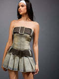 Effortlessly elevate your style with our Chic Belted Pleated Tube Dress. The perfect blend of elegance and comfort, this dress features a belted waist and pleated design for a flattering silhouette. Get ready to turn heads and feel confident in this must-have addition to your wardrobe.