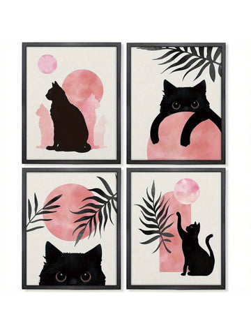 Transform your walls into a whimsical haven with our Chic Black Cat Canvas Art Set. Featuring a charming black cat against a pink moon backdrop, this set is perfect for adding a touch of playfulness to any room. The ideal wall decor for cat lovers, it's sure to bring a smile to your face every time you walk in!