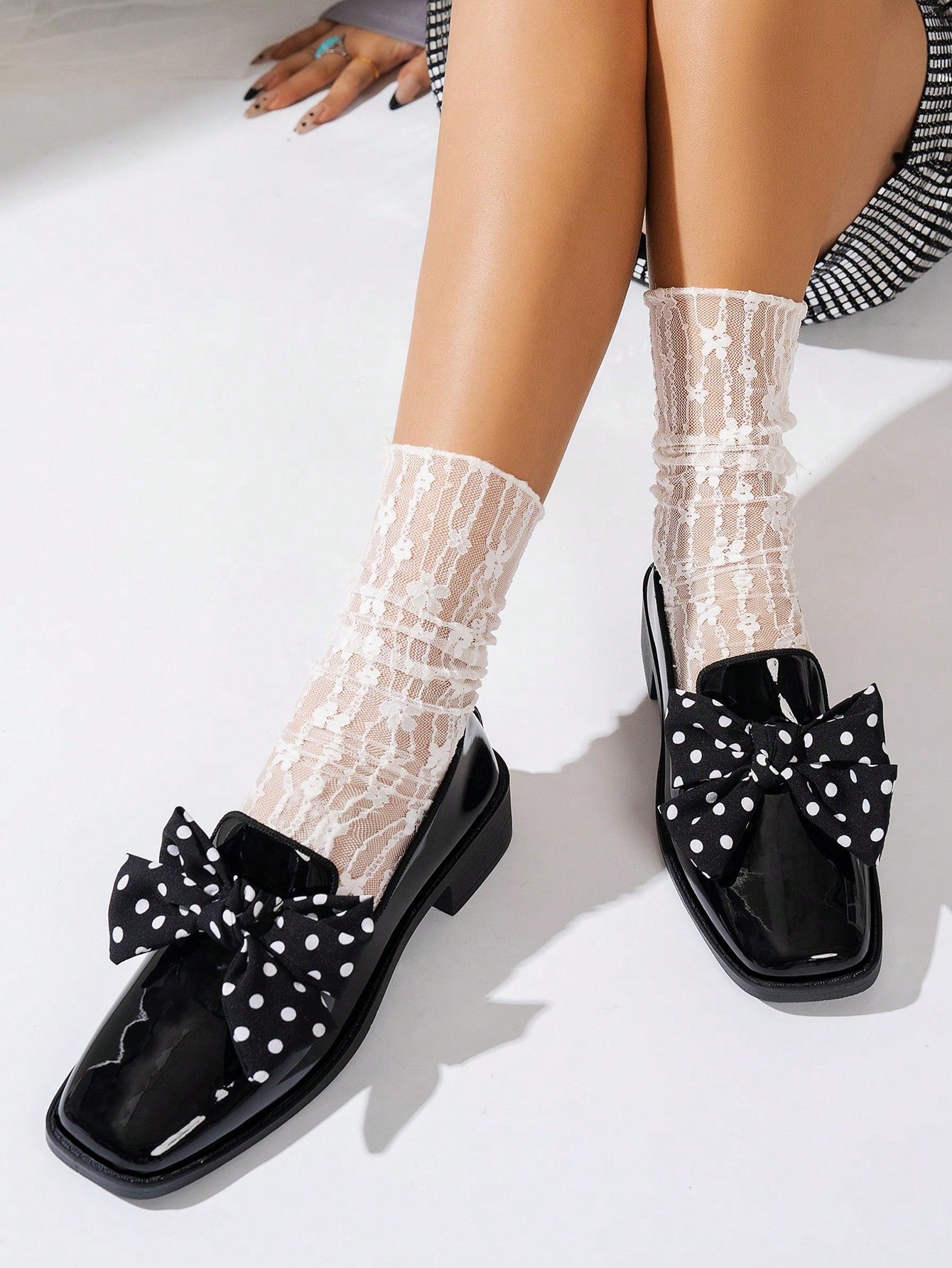 Step up your style game with our Chic Black Polka Dot Bow Loafers. The elegant thick-soled design effortlessly adds flair to any outfit. Slip them on for an instant touch of chicness.