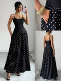 Black and white polka dot dress view 1
