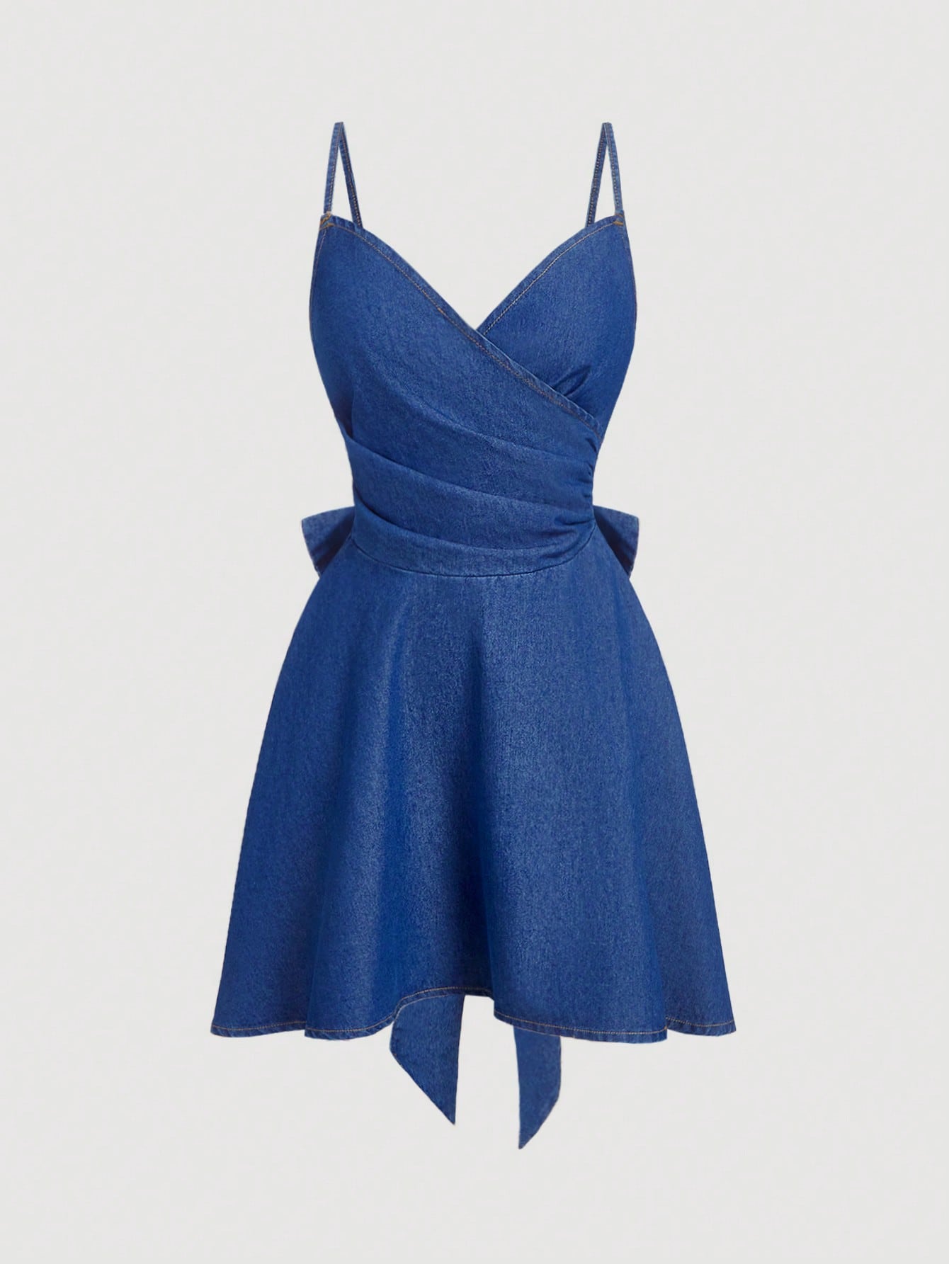 Step out in style with this playful blue denim mini dress featuring delicate spaghetti straps and a flared hem that adds a flirty bounce to every move. Perfect for sunny days or casual nights out, its chic design combines comfort with a fun, youthful vibe. Pair it with your favorite sneakers or sandals for an effortlessly cool look.