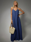 Step into summer with this chic blue strappy sundress, designed to keep you cool and stylish. Its lightweight fabric and breezy fit make it ideal for beach days or casual outings. The playful straps add a flirty touch, perfect for sunny adventures and warm-weather fun.