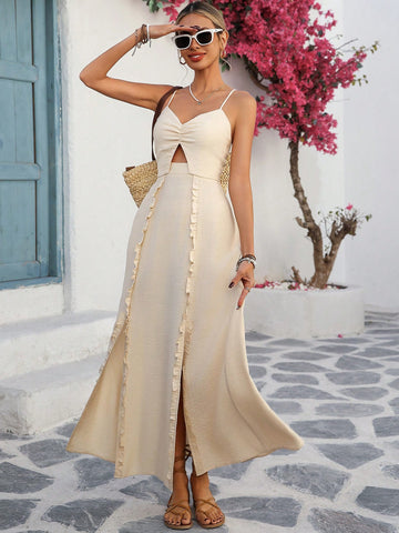 Embrace carefree vacation vibes in our Bohemian Beach Dress! The flirty ruffle trim adds a touch of whimsy, while the slit lets you dance from beachside to bistro with breezy confidence. Toss it in your suitcase for spring getaways or summer adventures – this dress is ready to make memories wherever the sunshine takes you!