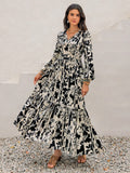 Effortlessly elevate your holiday style with our Chic Bohemian Floral Lantern Sleeve Dress. The delicate floral pattern paired with lantern sleeves adds a touch of bohemian charm. Perfect for any occasion, this dress will have you looking chic and stylish without any effort.