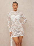 Step into summer with this Chic Bohemian Lace Long Sleeve Bodycon Mini Dress, perfect for beach days and special moments alike. Its delicate lace detail and flattering bodycon fit celebrate your playful side while keeping things effortlessly stylish. Lightweight and breathable, it’s designed to hug your curves comfortably as you dance through warm evenings or stroll along the shore in boho-chic flair.