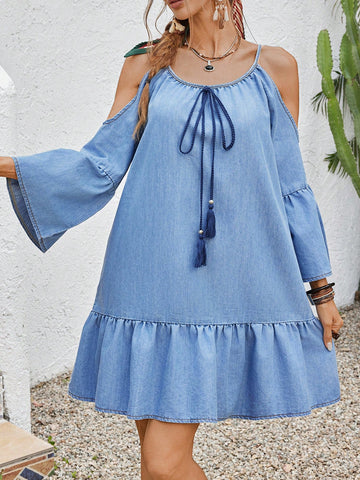 Step into sunny days with this Chic Boho Denim Dress, designed to bring effortless style to your spring and summer wardrobe. Its relaxed fit and breezy fabric keep you comfortable while the playful boho details add a touch of whimsy. Perfect for casual outings or weekend adventures, this dress pairs easily with your favorite sandals or sneakers for a look that’s both fun and fashionable. Embrace the season with a dress that’s as carefree and vibrant as you are!