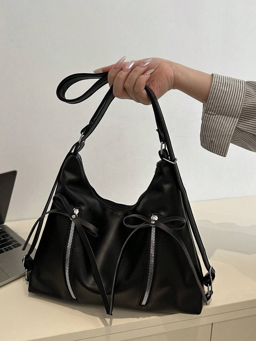 This Chic Bow Decor Backpack combines playful style with practicality, featuring a roomy design perfect for travel or a day out shopping. Its Korean-inspired charm adds a trendy twist to your outfit, while the large capacity ensures you can carry all your essentials with ease. Whether you're exploring the city or running errands, this tote backpack keeps you looking cute and feeling organized.