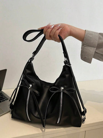 This Chic Bow Decor Backpack combines playful style with practicality, featuring a roomy design perfect for travel or a day out shopping. Its Korean-inspired charm adds a trendy twist to your outfit, while the large capacity ensures you can carry all your essentials with ease. Whether you're exploring the city or running errands, this tote backpack keeps you looking cute and feeling organized.