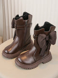 Elevate your little girl's winter wardrobe with our Chic Bowknot Ankle Boots. Designed with a stylish bowknot detail and a thick sole for durability and warmth. These boots will keep her feet comfortable and fashionable during the colder months. A must-have addition to any winter outfit!