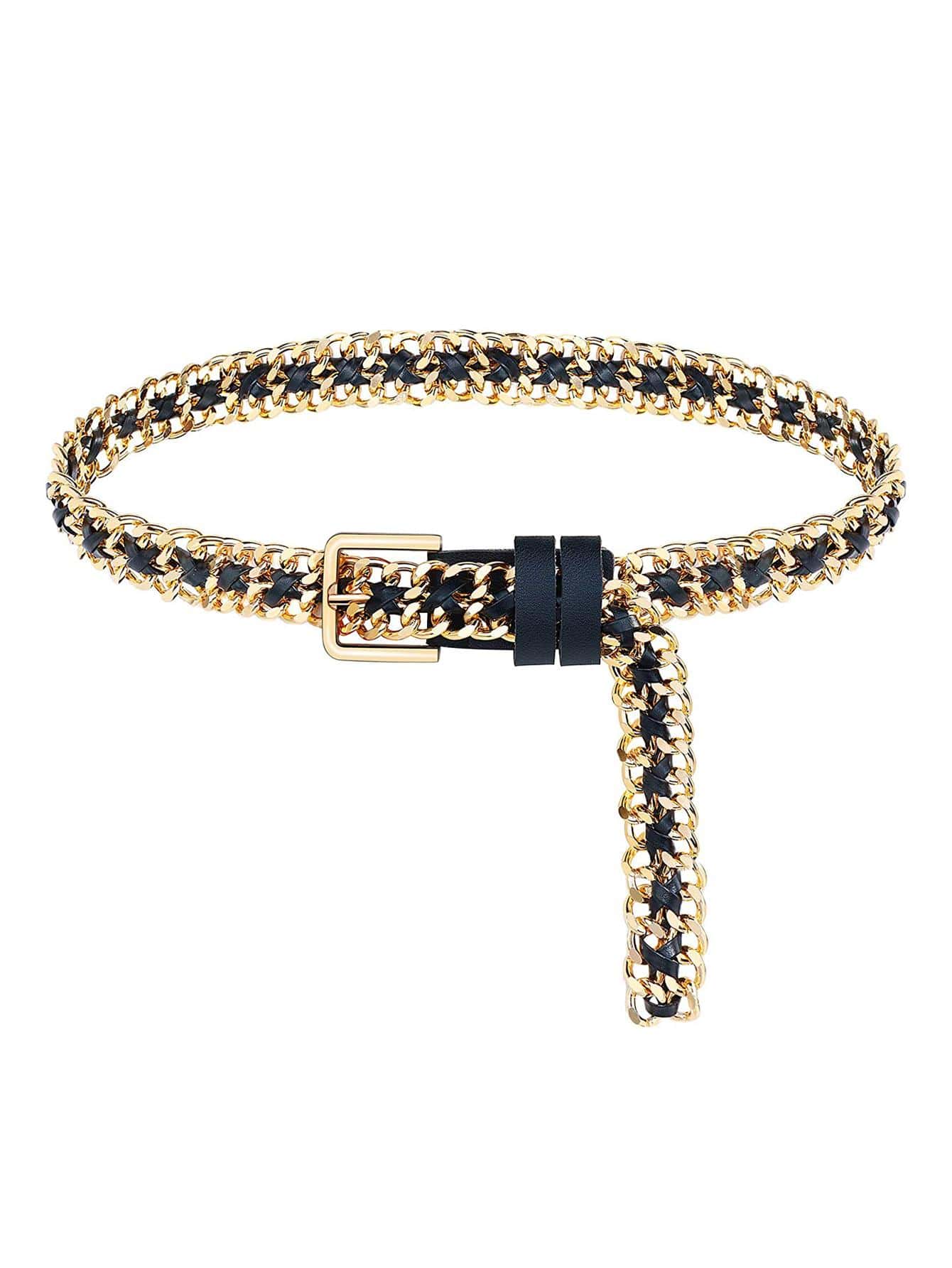 This chic braided belt features a square buckle and is perfect for daily wear or adding a touch of Halloween style to your outfits. Made with high-quality materials, it offers durability and style. Upgrade your wardrobe with this versatile and fashionable accessory.
