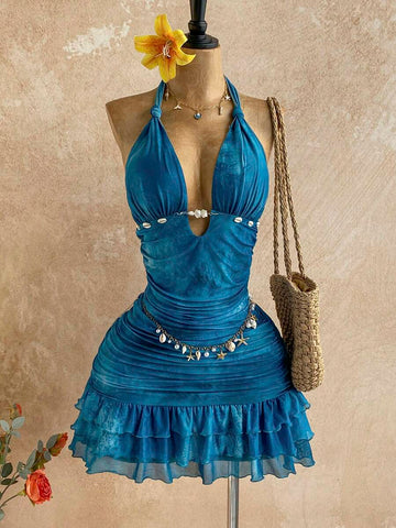Effortless elegance meets comfort in this lightweight mini dress, designed for warm-weather celebrations. The breezy fabric drapes beautifully, making it ideal for beach weddings, graduations, and spring festivals. Its versatile silhouette transitions seamlessly from day events to evening gatherings. Perfect for creating memorable moments in style.