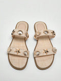 Step into summer fun with these Chic Brown Two-Strap Slider Sandals, featuring a playful gold seashell design that adds a splash of flair to every step. Designed with a non-slip sole, they keep you steady whether you’re strolling on the sandy shore or lounging poolside. Lightweight and breezy, they’re your perfect companion for warm spring and summer days full of sunshine and adventure.