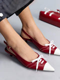 Back view of Chic Brown and White Y2K High Heels with Pointed Straps for Spring and Summer Vacations for women shoe styling