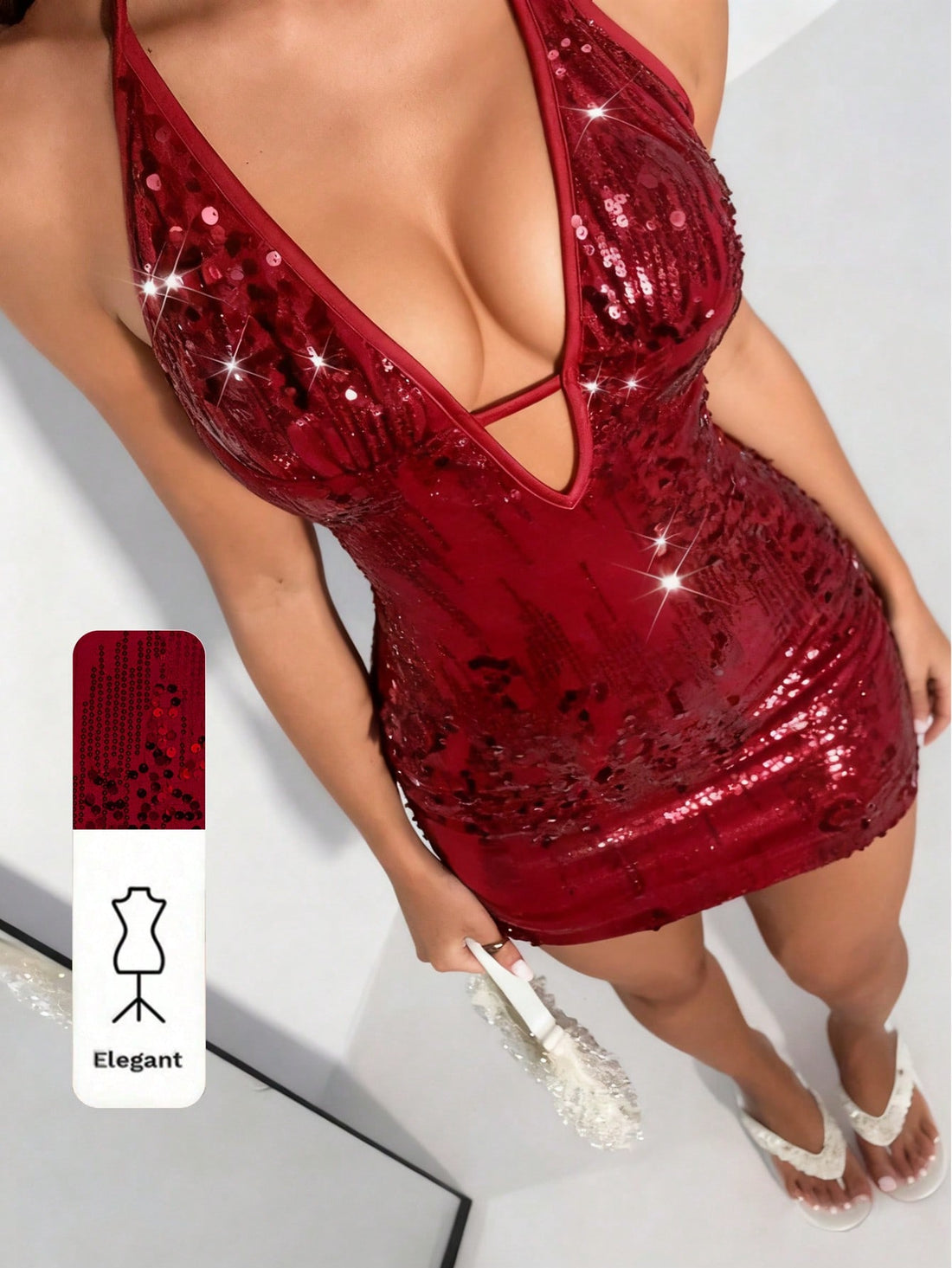 Turn heads in this Chic Burgundy Sequin Bodycon Mini Dress! Its sparkling sequins catch the light while the deep V neck adds a flirty touch. Perfectly fitted to highlight your curves, this dress is your go-to for parties and special occasions where you want to shine and have fun. Dance the night away in style!