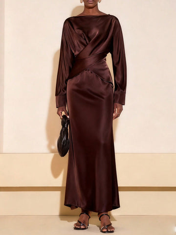Elevate your wardrobe with this stunning burgundy two-piece set that does the heavy lifting for you! The flattering V-neck wrap top cinches at just the right spot, while the sleek straight skirt skims your silhouette beautifully. Whether you're toasting at a wedding, brunching with friends, or keeping it casual on the weekend, this versatile duo transitions seamlessly from occasion to everyday. The rich burgundy hue pairs with practically everything in your closet, making it the go-to set you'll reach for a