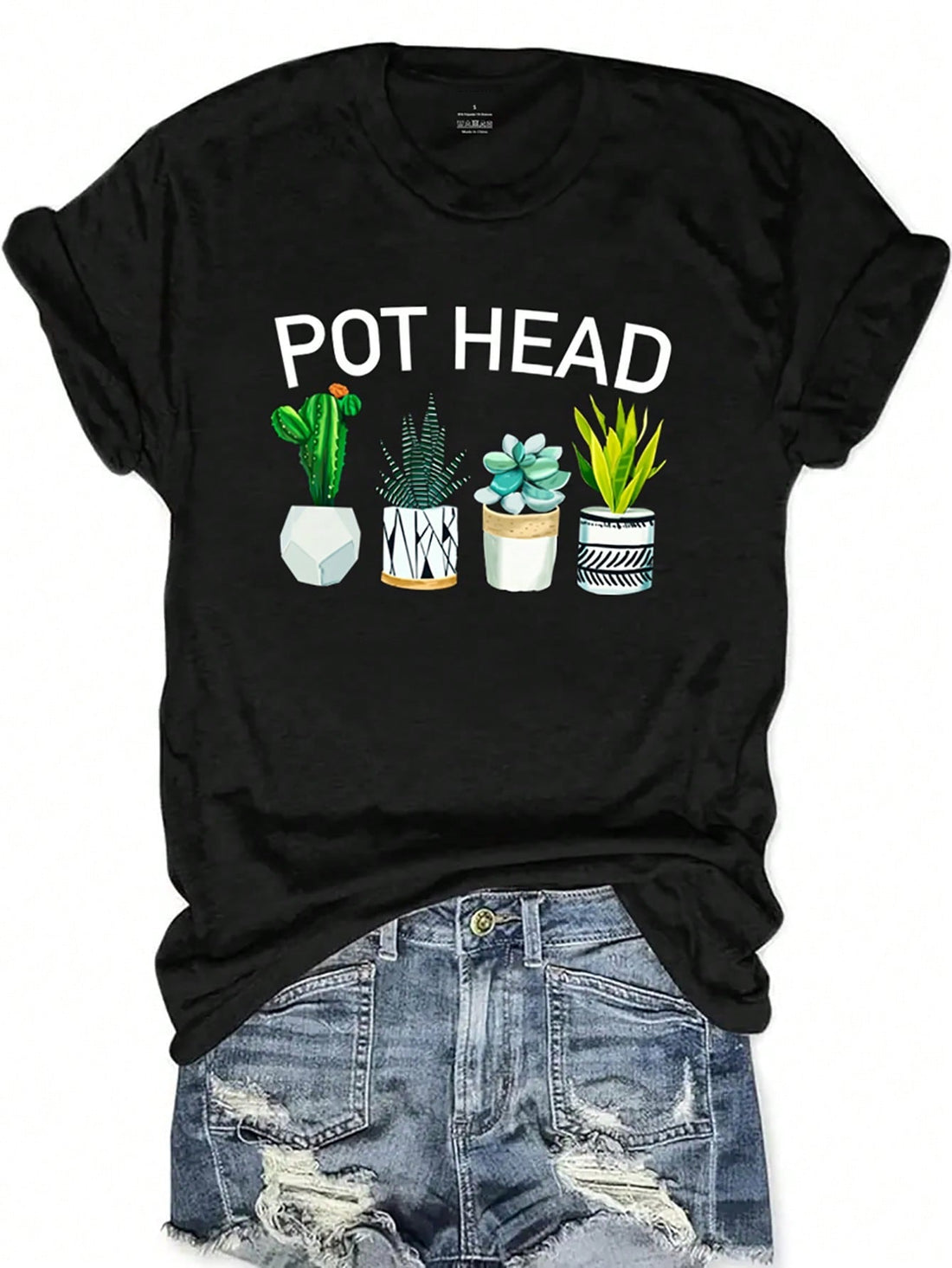 Add some playful flair to your everyday wardrobe with our Chic Cactus Graphic Tee. Perfect for any casual occasion, this tee is sure to make a statement and keep you looking stylish. A must-have for any fashion-forward individual. (Cacti not included).