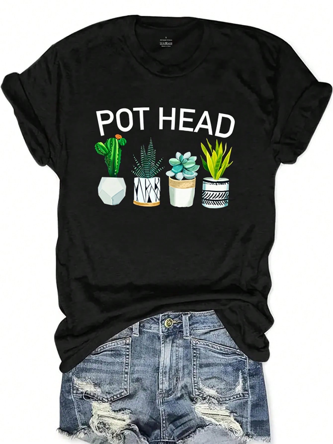 Add some playful flair to your everyday wardrobe with our Chic Cactus Graphic Tee. Perfect for any casual occasion, this tee is sure to make a statement and keep you looking stylish. A must-have for any fashion-forward individual. (Cacti not included).