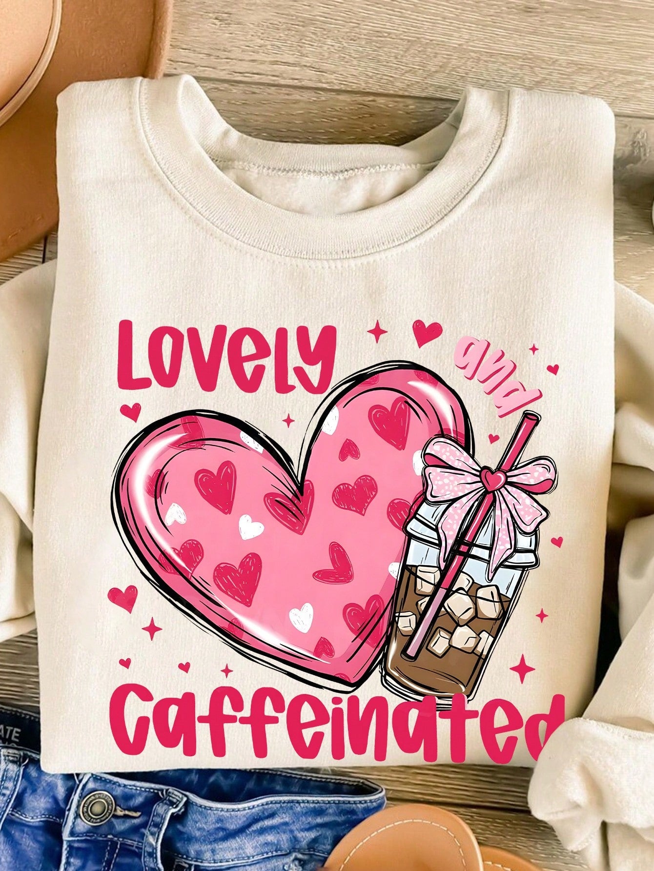 Get cozy in style with our Chic Caffeine Crew Neck Sweatshirt, perfect for Valentine's Day. This sweatshirt offers ultimate comfort for coffee lovers, making it the perfect gift for your special someone. Show off your love for caffeine with this casual and chic sweatshirt.