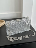Stay stylish this summer with our Chic Clear Chain Crossbody Bag, the must-have accessory for women. The clear chain design adds a touch of sophistication to any outfit while keeping your essentials within reach. Upgrade your summer wardrobe with this perfect accessory.