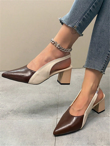 Elevate your style with our Chic Color-Blocked Peep-Toe Stiletto Sandals, perfect for elegant occasions. The unique color-blocking design adds a touch of sophistication, while the peep-toe and stiletto heel provide a flattering and feminine look. Step into these sandals and make a statement that exudes confidence and elegance.