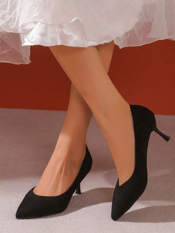 Unleash your inner fashionista with our Chic Color Block Mid-Heel Pointed Toe Office Shoes for Women! These versatile and stylish suede heels make a statement in any setting. Perfect for the office or a night out on the town, these heels provide both comfort and style. What more could a girl ask for?! ;)