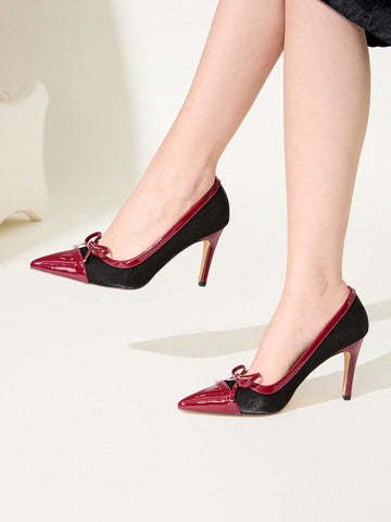 Step up your style game with these Chic Colorblock Bow Pointed Toe High Heels! Featuring a playful bow and eye-catching colorblock design, these pumps add a fun twist to any outfit. Perfect for Valentine’s Day or freshening up your spring wardrobe, they blend elegance with a touch of whimsy to keep you dancing all night long.