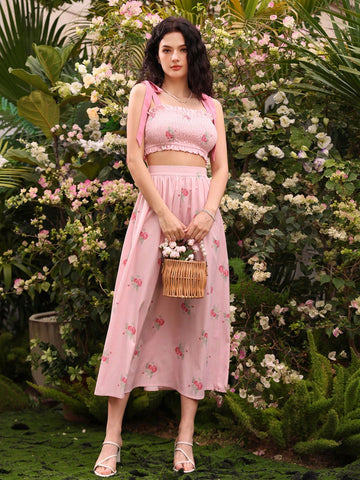 Elevate your wardrobe with this fabulous two-piece set that's equal parts fun and fashion-forward. The colorblock camisole features delicate ruffle trim for a flirty touch, while the high-waist flared skirt creates a flattering silhouette that twirls with every move. Perfect for brunch dates, casual outings, or whenever you want to feel effortlessly chic. Mix, match, or wear together—this set is your new go-to for looking put-together without trying too hard.