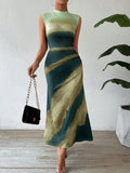 Effortlessly show off your summer style with our Chic Colorblock Stand Collar Sleeveless Maxi Dress. The perfect blend of elegance and ease, this dress will have you looking and feeling your best. (Maxi)mize your wardrobe with this must-have piece.