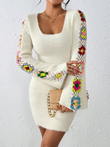 Elevate your daily style effortlessly with our Chic & Colorful Embroidered Sweater Dress. This dress boasts a chic design and vibrant embroidered details, providing a stylish look and unbeatable comfort. The perfect choice for any occasion, update your wardrobe with this must-have piece.