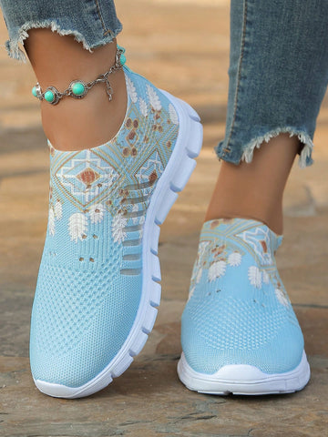 Chic Comfort: Women's Breathable Knit Sneakers - Lightweight & Odor-Resistant Casual Sport Shoes