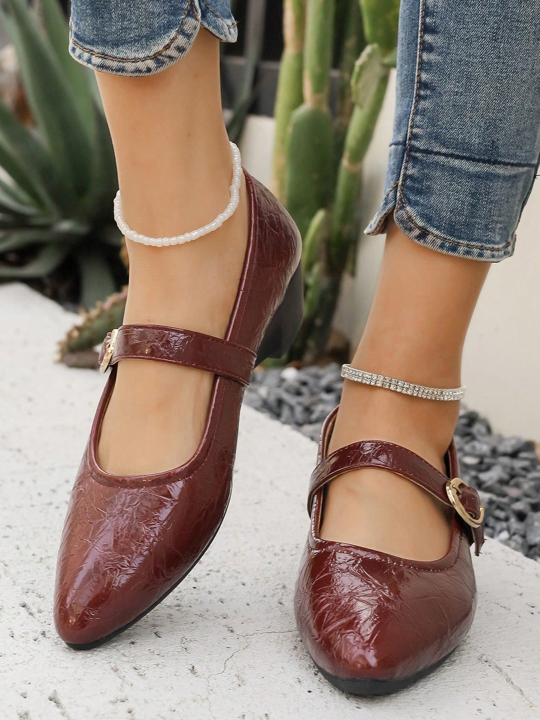 Step up your style game with our Chic Comfort Wedge Pointed Toe Flats! These versatile shoes feature a sleek buckle strap for a touch of sophistication and a comfortable wedge to keep you on your feet all day. Perfect for any occasion, from the office to a night out. Add some chic to your comfort!