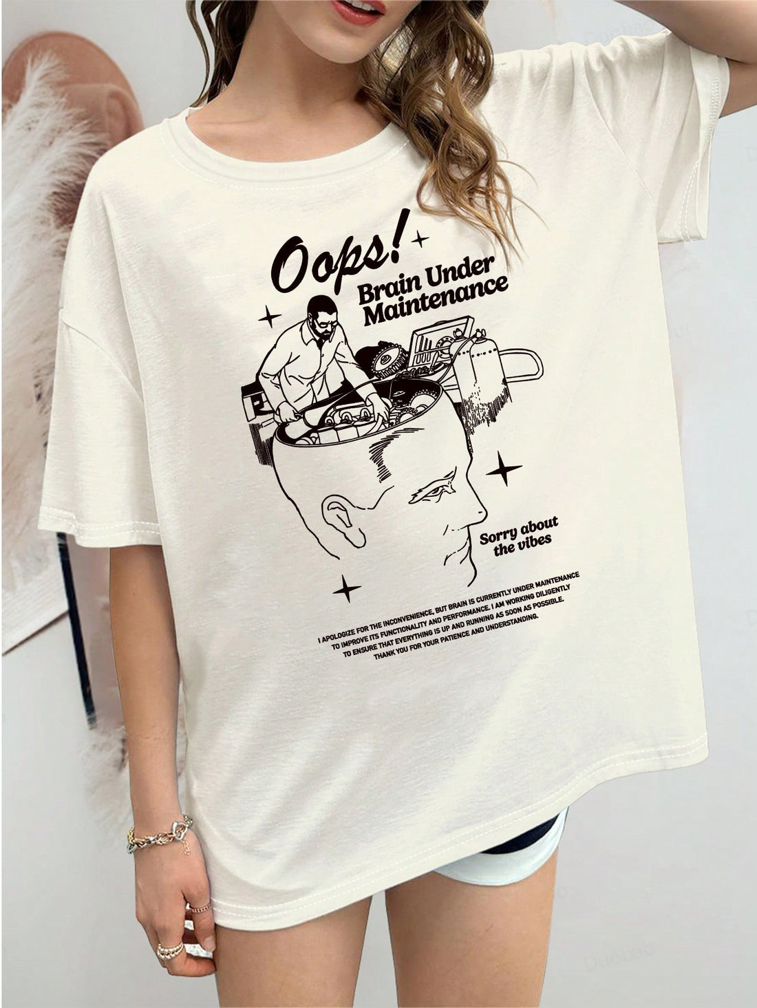 Elevate your casual wardrobe with our Chic & Comfy Mid-Length T-Shirt. Featuring a unique Brain Repair Print, this shirt combines style with scientific inspiration. Made with comfortable fabric, it's perfect for everyday wear. Upgrade your look and support brain health with our T-Shirt.