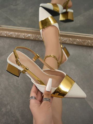 Elevate your everyday style with our Chic Contrast Block Heel Pumps! The elegant pointed-toe design adds a touch of sophistication to any outfit, while the stylish block heels provide all-day comfort. Perfect for all seasons, these pumps are a must-have for any fashion-forward individual.