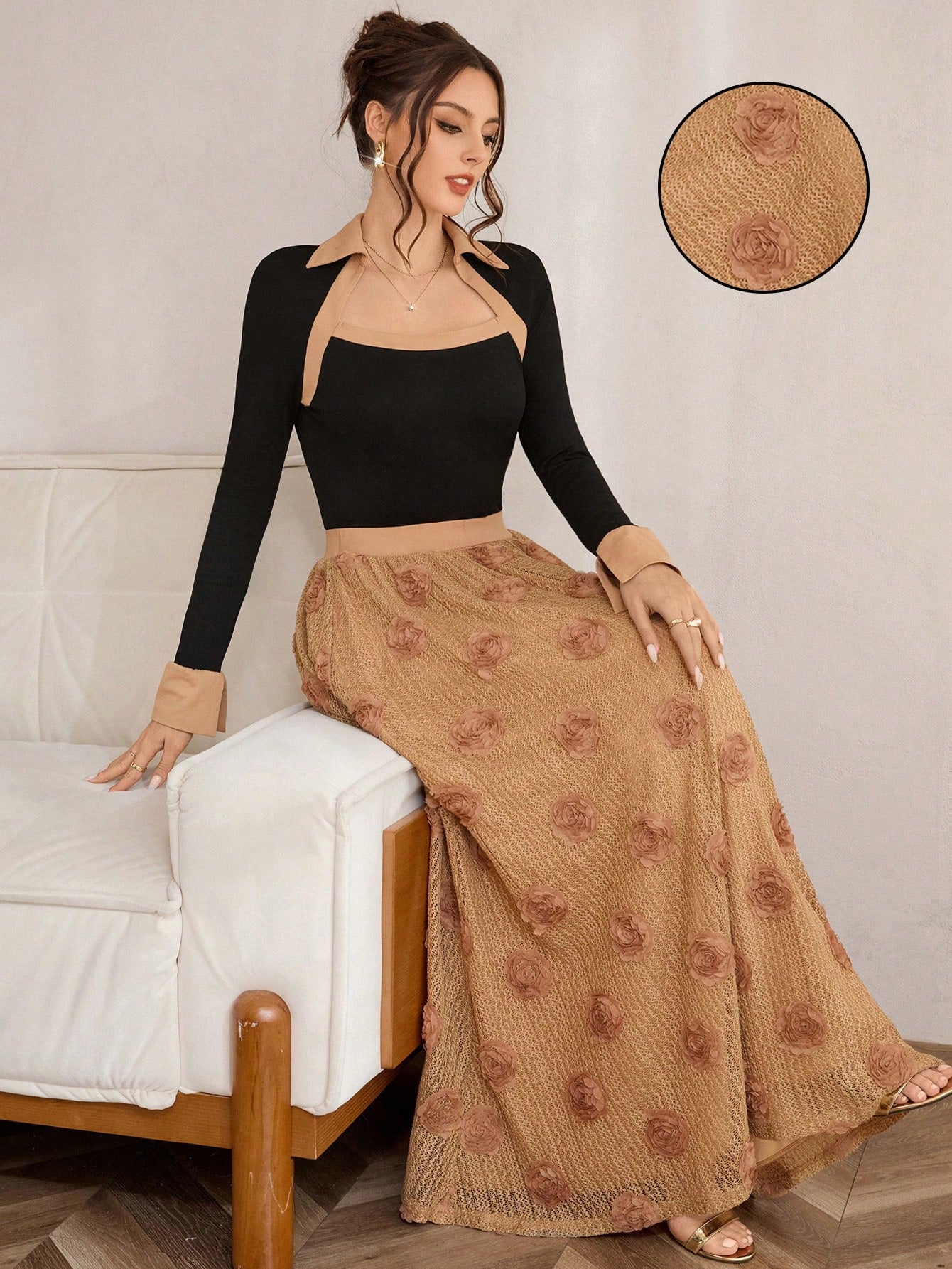 Elevate your wardrobe with this fabulous color block peplum set that's ready for anything! The striking contrast panels create instant visual interest, while the playful peplum detail adds a flirty touch that works just as well at brunch as it does at weekend parties. Crafted for comfort and style, this versatile piece transitions seamlessly from casual days to dressed-up nights. Whether you're keeping it cool or turning heads, this set delivers effortless chic that makes getting ready fun.