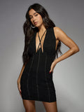 Turn heads this season in our stunning corset-style bodycon mini dress—the ultimate statement piece for unforgettable nights out. Featuring a sculpted corset bodice that flatters your silhouette and a sleek, form-fitting design, this dress commands attention at every celebration. Perfect for ringing in the New Year or dancing through party season, it pairs effortlessly with heels and confidence. Whether you're hitting the club or attending an exclusive soirée, this chic number ensures you'll be the most gla