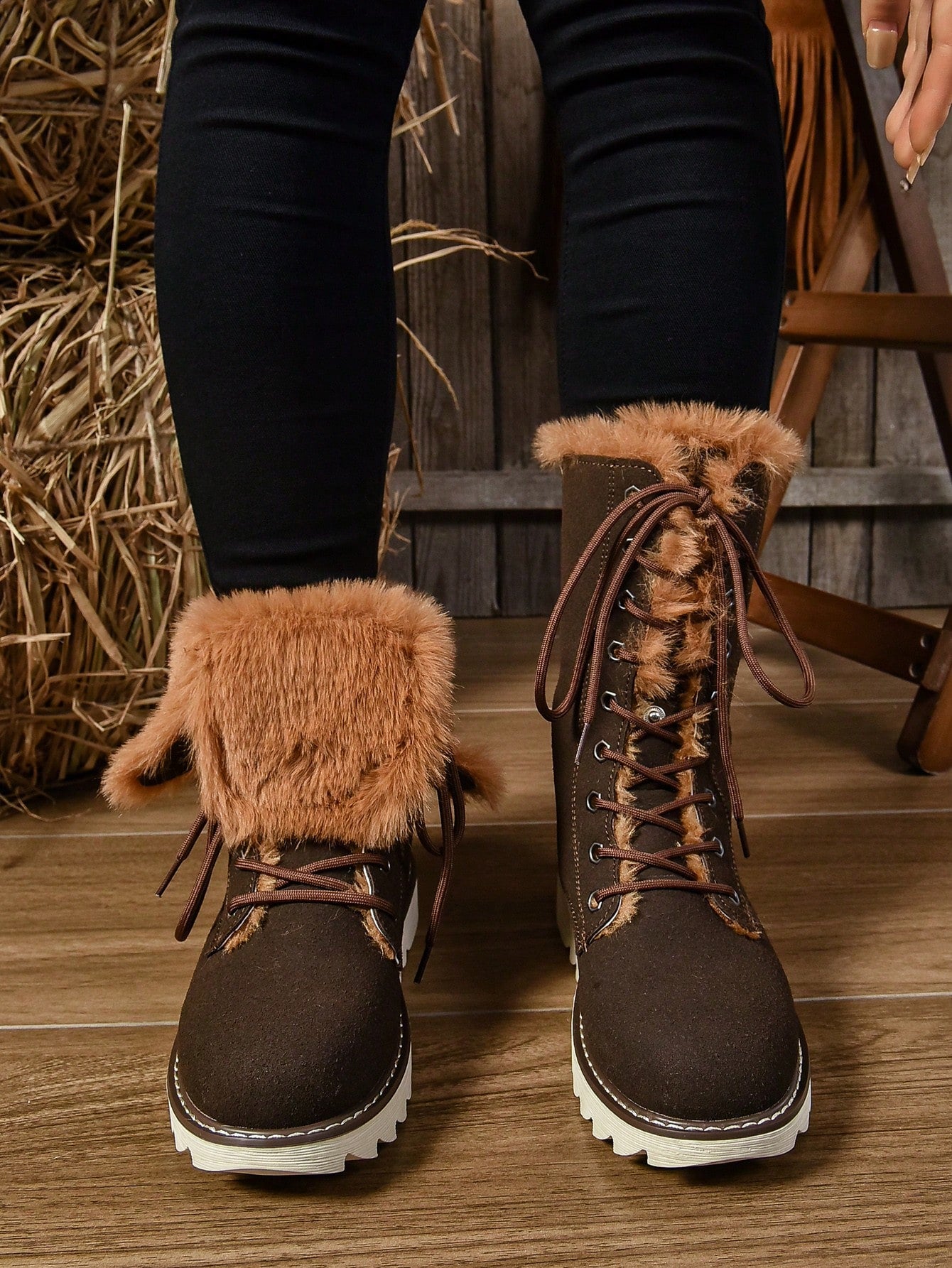 From the expert's perspective, the Chic & Cozy Women's Reversible Mid-Calf Snow Boots are designed for ultimate winter style and comfort. With a reversible feature, fleece-lined interior, and lace-up design, these boots provide warmth and fashion all in one. Stay chic and cozy during the cold months with these stylish snow boots.