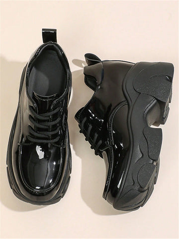 Effortlessly elevate your everyday style with our Chic &amp; Cozy Solid Color Thick Sole Loafers. These stylish shoes feature a thick sole for comfort and added height, perfect for running errands or a night out. Slip them on and step out in style.