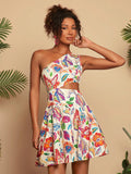 Step into summer fun with this Chic Cut-Out Floral Mini Dress! Its playful cut-outs and vibrant floral print make it the ultimate choice for beach days and festival vibes. Light and flirty, it keeps you cool while turning heads wherever you go. Perfect for dancing, lounging, or catching the sunset in style!