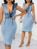 Turn heads this season with our Chic Denim Sleeveless Bodycon Mini Dress—your ultimate summer and graduation must-have! This fitted silhouette hugs your curves while keeping you cool and comfortable. Slip into effortless style that’s ready for any celebration or sunny day adventure. Let your confidence shine in this trendy, playful dress that’s as fun as the occasion!