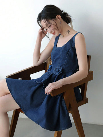 Step out in style with this Chic Denim Sleeveless Mini Dress, designed to keep you cool and confident all summer long. Its lightweight denim fabric and flirty mini length make it ideal for sunny outings, lively concerts, or carefree vacations. Effortlessly playful and versatile, this dress pairs perfectly with your favorite sneakers or sandals for a fun, fresh look wherever you go.