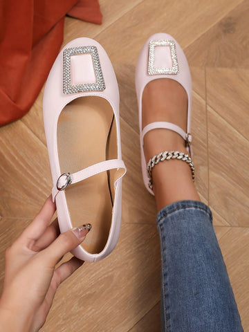 Elevate your shoe game with our Chic Diamond Buckle Strap Flat Mary Jane Shoes for Women. These shoes exude elegance and style with their diamond-studded buckle strap and comfortable flat design. Perfect for any occasion, these flats will add a touch of sophistication to any outfit.