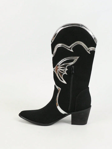 Step out in style with these Chic Diamond Embroidery Over-the-Knee Black Slip-On Short Boots. Perfectly blending bold flair and effortless comfort, they hug your legs with a sleek fit while sparkling diamond embroidery adds a touch of glam. Slip them on and watch your outfit instantly level up—because who says boots can’t be both fun and fabulous?