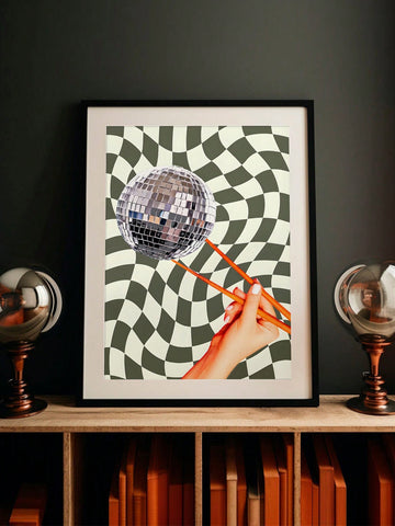 Transform your space into a glittering party zone with this eye-catching disco ball canvas poster. Perfect for adding instant glamour and retro vibes to any room, this chic wall art piece brings sparkle and personality to dorm rooms, bedrooms, or entertainment spaces. The bold, shimmering design captures the magic of disco culture while maintaining a modern aesthetic. Whether you're a disco enthusiast or simply love statement decor, this poster is your ticket to creating a fun, conversation-starting focal p